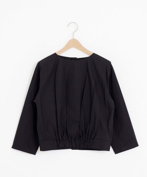 ＊＊NIMES / ニーム シャツ・ブラウス | コットンリネンラミー フロントギャザーBL（ブラック）