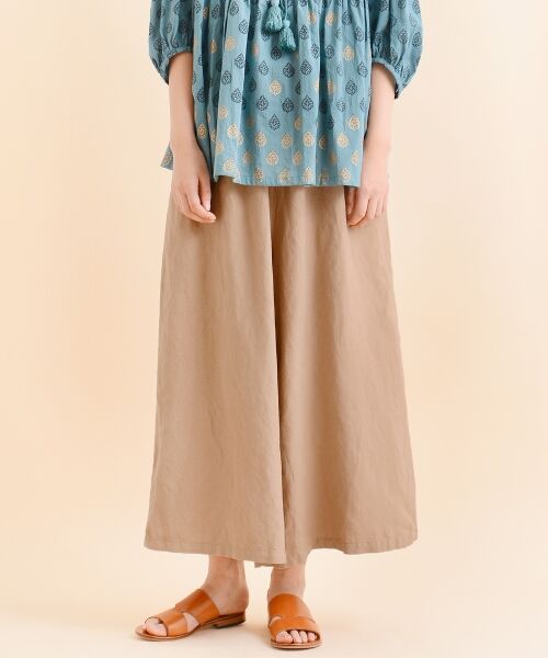 ＊＊NIMES / ニーム その他パンツ | Linen Rayom Easy cloth スカートPT（ベージュ）