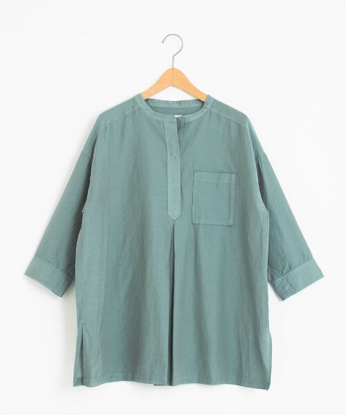＊＊NIMES / ニーム シャツ・ブラウス | 綿シルク チュニック（カーキ）