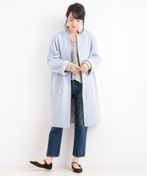 ✅最終セール　新品　33000円　WOOL100％　リバーシブルコート　フリー セール】 リバー リバーシブルコート （その他アウター）｜＊＊NIMES