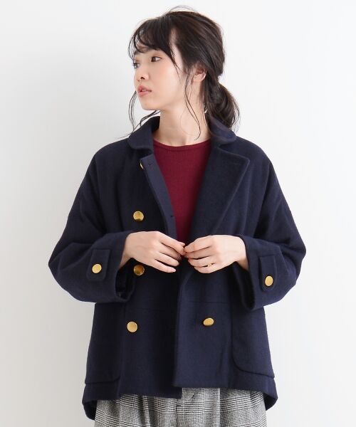 ＊＊NIMES / ニーム その他アウター | ビーバーetチェックショート丈Pコート | 詳細1