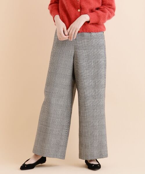 **NIMES / ニーム その他パンツ | W/Pムジ/ウールグレンチェックワイドパンツ(マルチ)