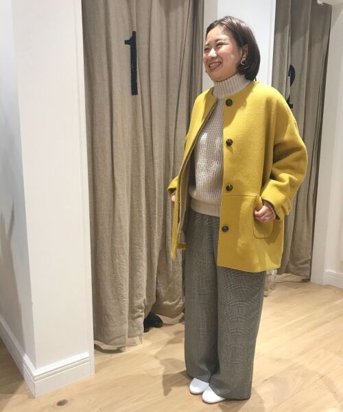 セール】 JSダブルビーバー ノーカラーミドル丈コート （その他