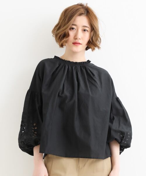 セール】 C/Siローン/ストライプ 刺繍ブラウス （シャツ