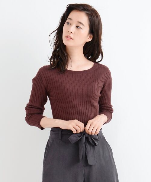 ＊＊NIMES / ニーム ニット・セーター | 14G Wide Rib クルーN P/O（ラズベリー）