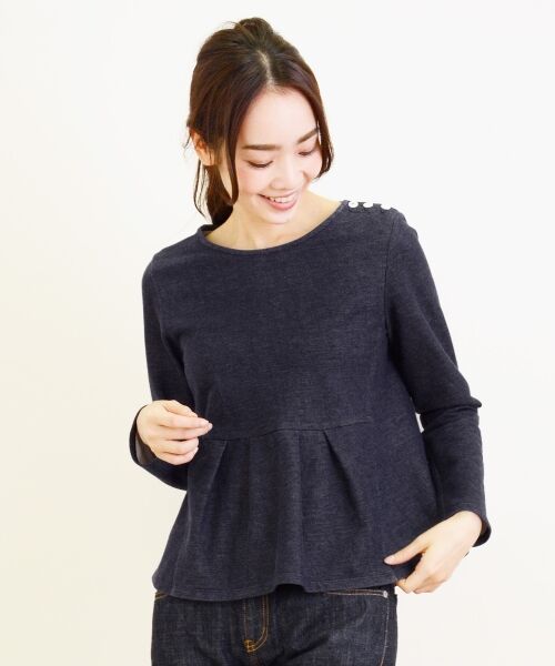 ＊＊NIMES / ニーム カットソー | インレイジャージ ペプラムP/O | 詳細1