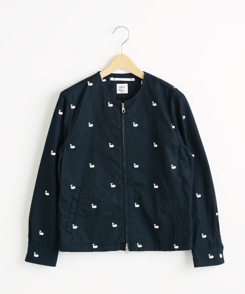 ＊＊NIMES / ニーム その他アウター | Broderie Whale ノーカラーBZ（ネイビー）