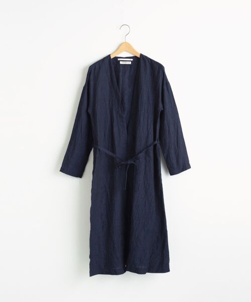 ＊＊NIMES / ニーム その他アウター | 40Linen  ロングガウン（ネイビー）