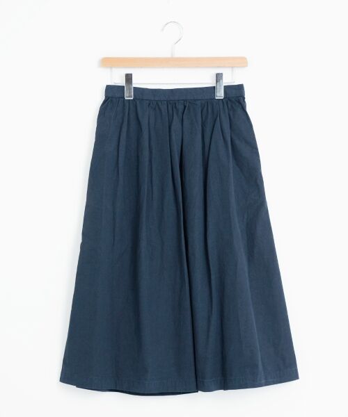 ＊＊NIMES / ニーム ミニ・ひざ丈スカート | 40/1超長綿タイプライター スカート（ネイビー）