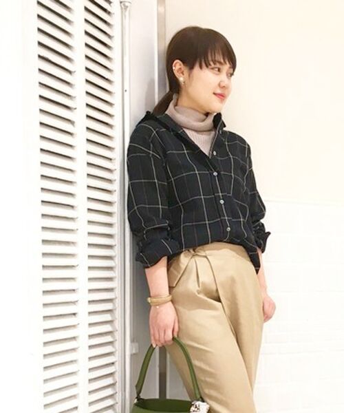 ＊＊NIMES / ニーム シャツ・ブラウス | C/Wチェック   SH（ブラック）