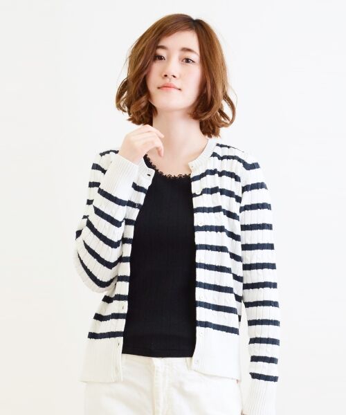 ＊＊NIMES / ニーム ニット・セーター | 9Gミニケーブル クルーネックC/D（MIX1）