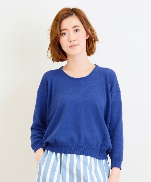 ＊＊NIMES / ニーム ニット・セーター | 9G天竺度甘 アンカーマークP/O（ブルー）