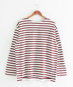 天竺ボーダー ボートネックロングスリーブ