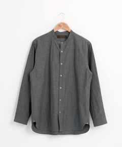 TOPタイプライターバンドカラーシャツ