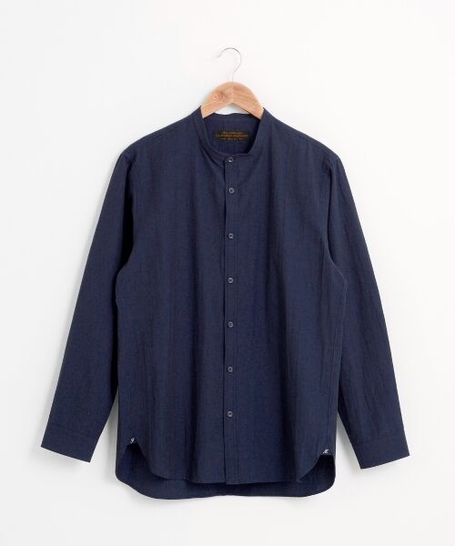 ＊＊NIMES / ニーム シャツ・ブラウス | TOPタイプライターバンドカラーシャツ（ネイビー）