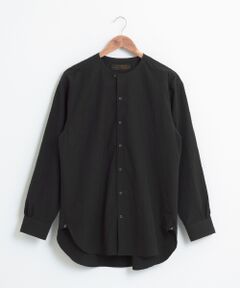 スイスコットンタイプライターノーカラーシャツ