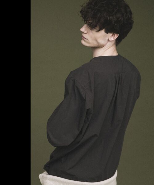 **NIMES / ニーム シャツ・ブラウス | スイスコットンタイプライターノーカラーシャツ | 詳細8