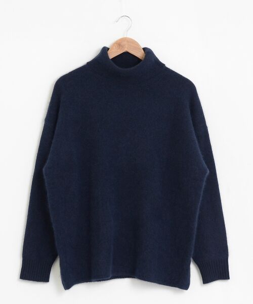 ＊＊NIMES / ニーム ニット・セーター | 5G度詰め天竺ラクーンルーズタートル（ネイビー）