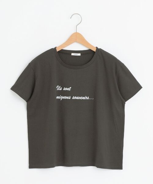 ＊＊NIMES / ニーム カットソー | ハイゲージソフト天竺 ロゴTシャツ（チャコールグレー）