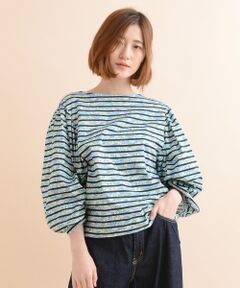 Audes Stripe リバティボリュームカットソー