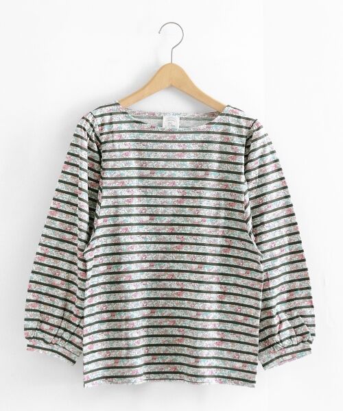 ＊＊NIMES / ニーム カットソー | Audes Stripe リバティボリュームカットソー（ピンク）