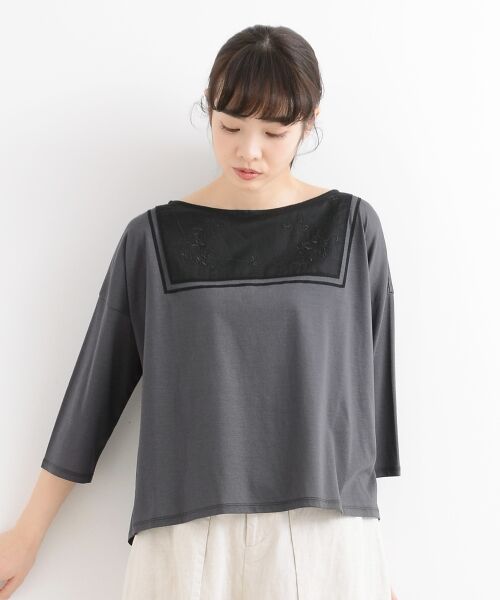 ＊＊NIMES / ニーム カットソー | リヨセル混天竺 刺しゅうカットソー | 詳細1