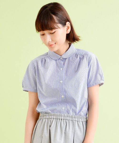 ＊＊NIMES / ニーム シャツ・ブラウス | French Blue 定番BL(半袖)（ブルー）