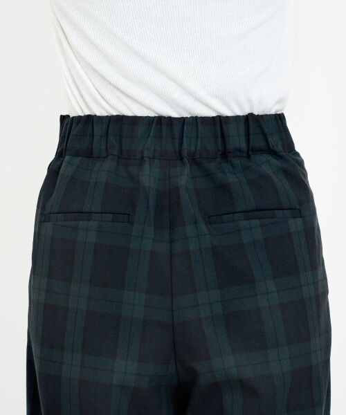 セール】 WOOL圧縮/チェック タックパンツ 8分丈 （その他パンツ