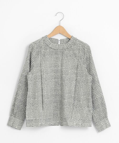 ＊＊NIMES / ニーム シャツ・ブラウス | Liberty&assorted プリーツカラーBL（チャコールグレー）