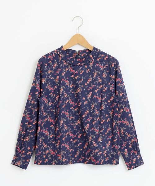 ＊＊NIMES / ニーム シャツ・ブラウス | Liberty&assorted プリーツカラーBL（ネイビー）