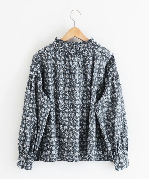 NIMES　LIBERTY　ギャザーネックブラウス セール】 LIBERTY ギャザーネックブラウス （シャツ・ブラウス