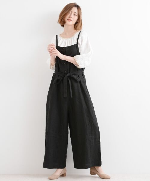 セール】 リネンキャンバス リボンサロペット （その他パンツ