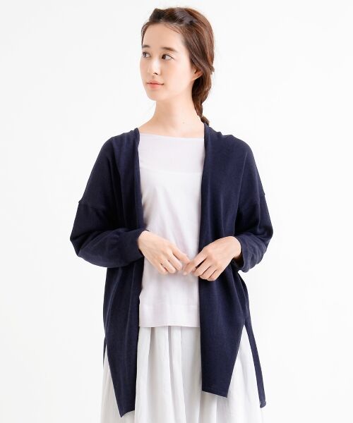 ＊＊NIMES / ニーム ニット・セーター | 強撚綿モダール ポンチョC/D（ネイビー）