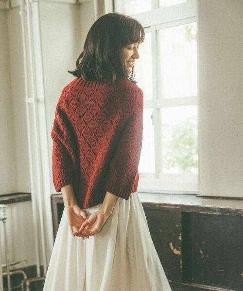 ＊＊NIMES / ニーム ニット・セーター | Lamswoolプルオーバー（ボルドー）