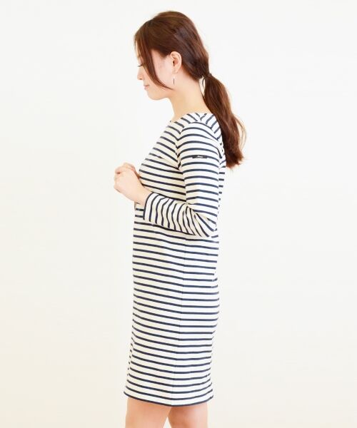 ＊＊NIMES / ニーム ミニ丈・ひざ丈ワンピース | 16/2ボーダー 後ろボタン開OP | 詳細2