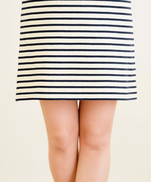 ＊＊NIMES / ニーム ミニ丈・ひざ丈ワンピース | 16/2ボーダー 後ろボタン開OP | 詳細6