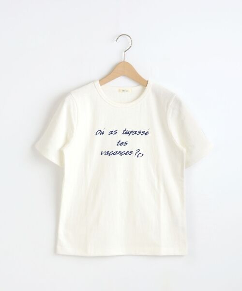 ＊＊NIMES / ニーム カットソー | 9/-ムラ糸吊天竺 レタードTシャツ（オフ）