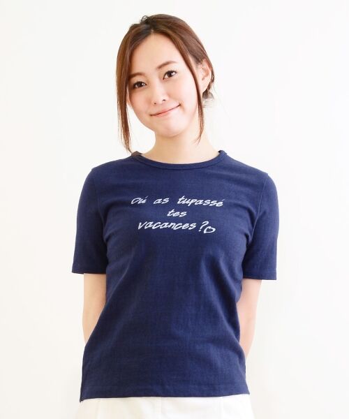 ＊＊NIMES / ニーム カットソー | 9/-ムラ糸吊天竺 レタードTシャツ | 詳細1