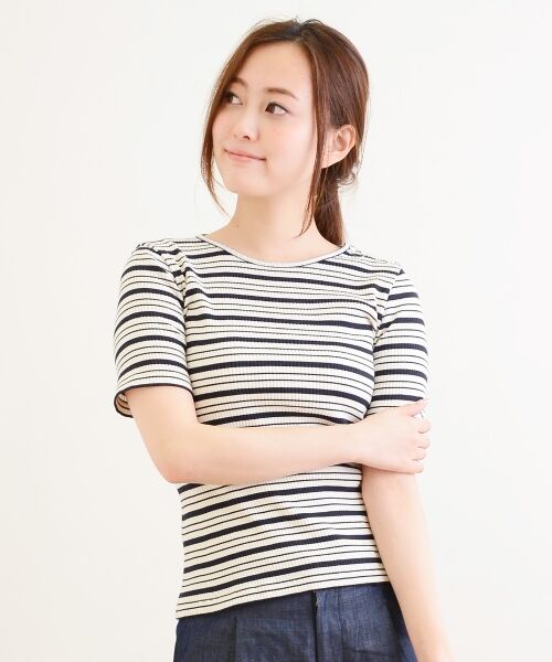 ＊＊NIMES / ニーム カットソー | ワイドテレコBD 丸首P/O | 詳細1