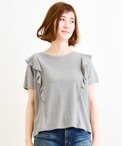 ＊＊NIMES / ニーム カットソー | 40/1強撚天竺 FラッフルP/O（グレー）