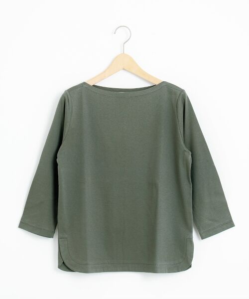 ＊＊NIMES / ニーム カットソー | 60/1バイオシルケットスムース ボートネックP/O（カーキ）