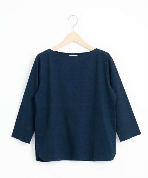 ＊＊NIMES / ニーム カットソー | 60/1バイオシルケットスムース ボートネックP/O（ネイビー）