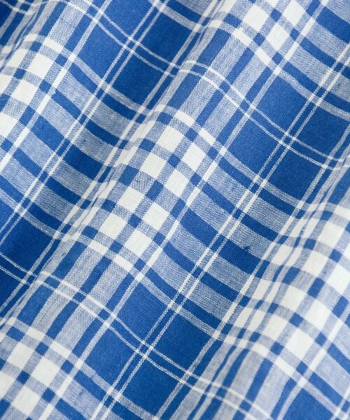 セール】 60/1LINEN チェック/無地 ノースリーブBL （シャツ・ブラウス