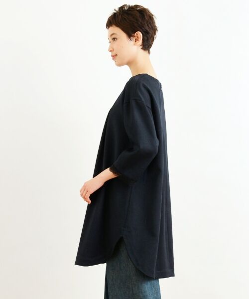 ＊＊NIMES / ニーム ミニ丈・ひざ丈ワンピース | WOOL SATIN ラウンドヘムチュニックOP | 詳細2