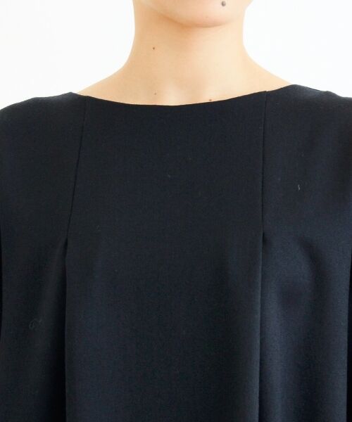 ＊＊NIMES / ニーム ミニ丈・ひざ丈ワンピース | WOOL SATIN ラウンドヘムチュニックOP | 詳細4