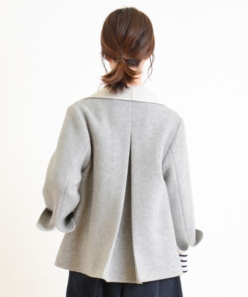 むーさん様✨新品✨nop de nodあったかーいグレーコート背中のラインが抜群 撥水】フード付スタンドダウンアウター(11453804-2024
