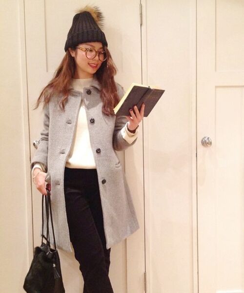 **NIMES / ニーム その他アウター | メルトン ロングコート(グレー)