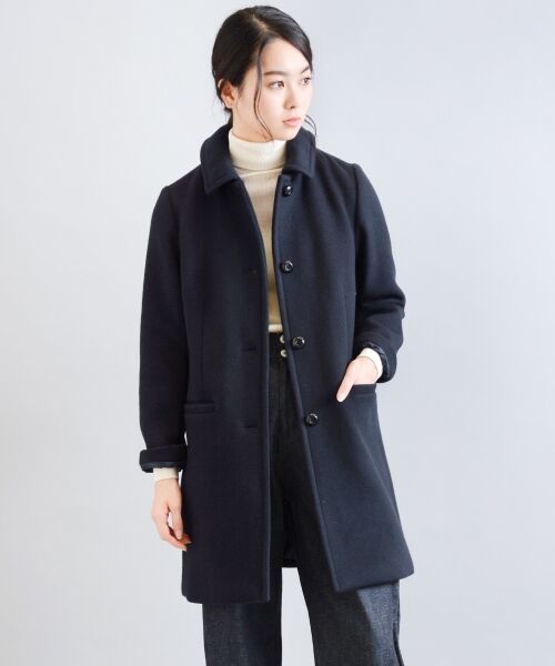 **NIMES / ニーム その他アウター | メルトン ロングコート(ネイビー)