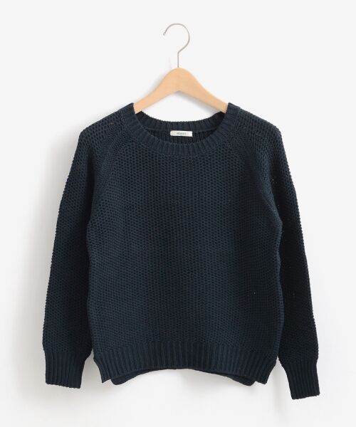 ＊＊NIMES / ニーム ニット・セーター | 1.5Gシルケットリリアン ボートネックP/O（ネイビー）