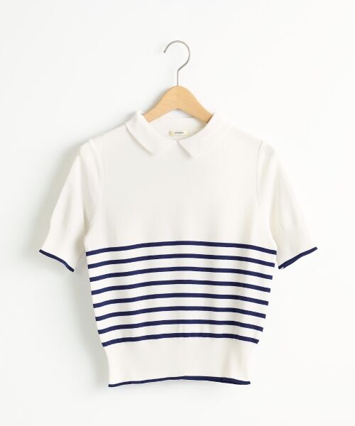 ＊＊NIMES / ニーム ニット・セーター | 18G 成型フライス 衿付P/O（MIX1）